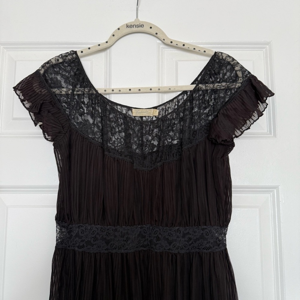 Vintage Barbizon Maxi Pleated Lace Slip Dress Size 16